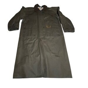 Australian Stockmans Oilskins Gander Brown Waxed Cotton Duster Coat S
